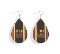 Pendientes africanos de historia negra para mujeres negras, aretes de lágrima de cuero para mujer, accesorios de joyería africana para disfraz de fiesta, Metal, No es una piedra preciosa