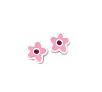 Pendientes Agatha Ruiz de la Prada plata Ley 925m colección ROSCA niña 6mm. margarita rosa - Modelo: 014ROS