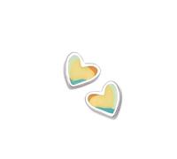 Pendientes Agatha Ruiz de la Prada Plata Ley 925m niña AQUA 7mm. corazón multicolor