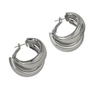Pendientes anchos de oro pendientes de doble círculo, textura única de aleación de oreja, para mujeres y niñas, accesorios de moda, exagerar el círculo, talla única, como se describe