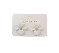 Pendientes antiguos de plata 925 con forma de aguja, color verde, blanco, rosa, amarillo, negro, rojo y morado, for mujer, joyería hipoalergénica(Bianco)