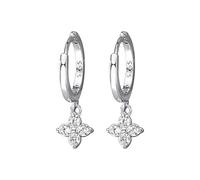 Pendientes antiguos Personality Cold Wind Geométrico Flor Pendientes con cuatro Ear Buckle Mujer Plata Pendientes 925 Set, A, Plástico, Sin piedra preciosa