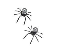 Pendientes araña negra de Halloween, pendientes de perlas de imitación, joya gótica punk, accesorio de fiesta, regalo para mujer
