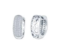 Pendientes Aro Mujer Plata de Ley 925 de Medio Circonio y Esqueleto Tallado, Ancho Aros para Pendientes Hipoalergénico, Huggie Pendientes de Cartílago para Múltiples Agujeros para Señora Niñas Plata