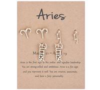 Pendientes Aro Plata Mujer Constelación Aretes Capa Regalo Pares Joyas De Signo Constelación Exquisita 12 Zodíacos Zodíacos Antiguo-Inglés Horóscopos Cumpleaños Pendientes (A, One Size)