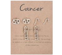 Pendientes Aro Plata Mujer Constelación Aretes Capa Regalo Pares Joyas De Signo Constelación Exquisita 12 Zodíacos Zodíacos Antiguo-Inglés Horóscopos Cumpleaños Pendientes (D, One Size)