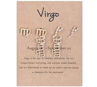 Pendientes Aro Plata Mujer Constelación Aretes Capa Regalo Pares Joyas De Signo Constelación Exquisita 12 Zodíacos Zodíacos Antiguo-Inglés Horóscopos Cumpleaños Pendientes (F, One Size)