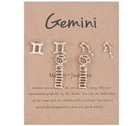 Pendientes Aro Plata Mujer Constelación Aretes Capa Regalo Pares Joyas De Signo Constelación Exquisita 12 Zodíacos Zodíacos Antiguo-Inglés Horóscopos Cumpleaños Pendientes (C, One Size)