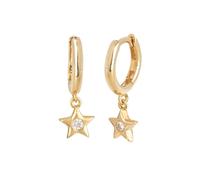 Pendientes Aro Vidal & Vidal acabado en oro de 18k con estrella y circonita