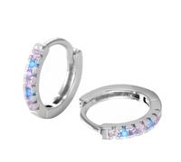 Pendientes Aros Plata de Ley Señoras Niñas Pequeños Pendientes Cuadrados Cristal Circonita Plata de Ley Cosy Pendientes Hipoalergénicos Dormir Pendientes Niñas