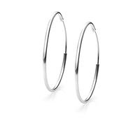 Pendientes Aros Plata Mujer de 14-16- 22-25-30-35-40-50-60-70 y 80 mm. Regalos para tu Novia Originales en Plata de Ley (50 mm)