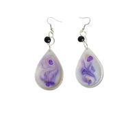 Pendientes artesanales de resina Esencia a Mora - elige tu modelo: morados, rosas o amarillos, hechos a mano y listos para regalar (morado)
