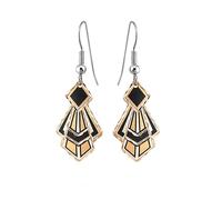 Pendientes artesano de cobre Art Deco, pendientes en forma de abanico - Pendientes Art Nouveau vintage, Metal, no conocido