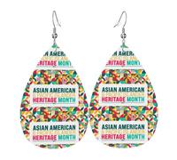 Pendientes Asian American And Pacific Islander Heritage Month Aretes Colgantes Moda Pendientesde Piel Sintética Decoración Pendientescolgantes Para Mujeres Fiesta Amantes