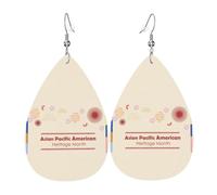 Pendientes Asian American And Pacific Islander Heritage Month Pendientescolgantes Decoración Pendientesde Piel Sintética Moda Aretes Colgantes Para Mujeres Fiesta Amantes