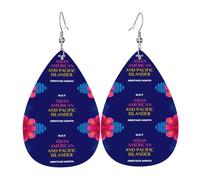 Pendientes Asian American And Pacific Islander Heritage Month Pendientesde Piel Sintética Moda Pendientescolgantes Vintage Aretes Colgantes Para Varias Ocasiones De Fiesta Amantes Fiesta