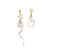 Pendientes asimétricos de flores de conejo de moda para mujeres Pendientes de perlas con borla larga animal lindo Regalos de joyería para fiestasDeft ha sido elaborado