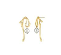 Pendientes asimétricos de metal sencillos, pendientes de perlas creativos y personalizados