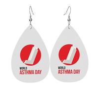 Pendientes Asthma Awareness Day Pendientescolgantes Vintage Aretes Colgantes Moda Pendientesde Piel Sintética Para Mujeres Fiesta Varias Ocasiones De Fiesta