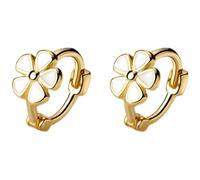 Pendientes azules y plateados y dorados de plata de ley chapados en plata con flores y mariposas, pendientes de aro pequeños dorados elegantes y modernos, Kawaii Cute Little Hoop Earrings Tree