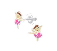 Pendientes bailarina estrella de plata 925 para niña - Joya infantil elegante e hipoalergénica con cierres de rosca seguros. Regalo para bailarina pequeña apasionada de baile clásico