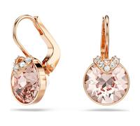 Pendientes Bella V, Talla redonda, Tono dorado, Acabado en oro rosa de 18 quilates OS