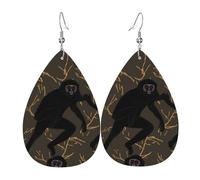 Pendientes Black Gibbon Monkey Aretes Colgantes Vintage Pendientesde Piel Sintética Moda Pendientescolgantes Para Varias Ocasiones De Fiesta Amantes Fiesta