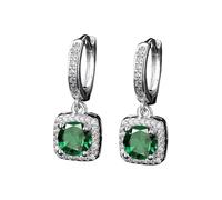 Pendientes blancos para niñas Fashion and Popular Square Bag One Imitación Moissanite Silver Earrings for Women Zircon Ear Clips and Earrings Goma para Pendientes, A, Cobre, Sin piedra preciosa