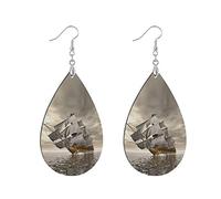 Pendientes Boat Aretes Colgantes Vintage Pendientescolgantes Doble Cara Pendientesde Piel Sintética Para Varias Ocasiones De Fiesta Mujeres Fiesta