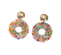 Pendientes Bohemios Coloridos con Cuentas para Mujer, Hechos A Mano, Estilo Retro De Verano, con Forma De Mijo, con Forma De Círculo, Colgantes, Joyería Llamativa para Regalo, Multicolor