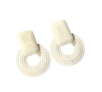 Pendientes bohemios coreanos hechos a mano de madera de bambú geométrica de ratán tejido de paja para mujer, joyería de fiesta bohemia, talla única, Ágata