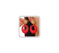Pendientes bohemios retro de los años 80 y 90 para fiesta brillante, vintage, lágrima roja, acrílico, aretes colgantes de resina azul, ovalados, lindos, verde azulado, plástico, hippie, simple