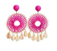 Pendientes Bohemios Trenzados Hechos A Mano con Borlas De Caracol, Estilo Bohemio, Estilo Étnico, Retro, Coloridos, para Mujeres, Adolescentes Y Niñas, Regalos De Cumpleaños.