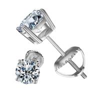 Pendientes botón para mujer 2 Quilates Elegante Joyería de Plata
