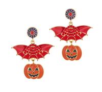 Pendientes Calavera Joyas Metálicas Con Pedrería Fantasmal De Halloween