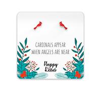 Pendientes cardenales rojos - "Los cardenales aparecen cuando los ángeles están cercanos" regalo de duelo para el duelo de un ser querido - Joyas conmemorativas para mujeres o amantes de las aves