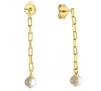 Pendientes Celesta enchufe plata de ley 925 chapado en oro amarillo perla...