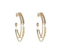 Pendientes cepillados finos colgantes dorados y plateados, elegantes aretes de boda para mujer, accesorios de joyería para mujer, joyería de catbird, talla única, Metal, Sin piedra preciosa