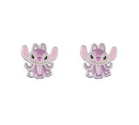 Pendientes chapados en plata con forma de ángel, talla única, Latón/base, Sin piedra preciosa