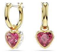 Pendientes Chroma, Corazón, Rojos, Baño tono oro OS