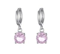 Pendientes cierre plata 925 simple multicolor redondo colgante de piedras preciosas pendientes de camarón, talla única, Cobre, Sin piedra preciosa