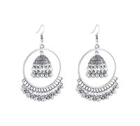 Pendientes clásicos con colgante de campanas Jhumka, estilo étnico, indio, joyería de moda, decoración de cumpleaños, para mujer, plata, talla única, Metal, No.