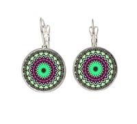 Pendientes clásicos de loto Mandala joyería de uñas Henna Om símbolo zen budismo retro hecho a mano yoga pendiente para mamá, nan