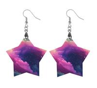 Pendientes clásicos de madera con nubes de colores, ligeros y artísticos, con ganchos para pendientes, joyería vintage para mujer.