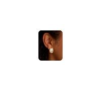 Pendientes clásicos vintage de perlas grandes para otoño e invierno, aretes de perlas para mujer, chapados en oro de 18 quilates, aretes de perlas cultivadas en agua dulce, hipoalergénicos, para mujer