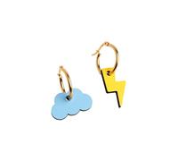 Pendientes Cloud and Bolt de Madera | Joyería Natural y Ligera Inspirada en la Naturaleza | Regalo Original para Mujer | Nature Vibes