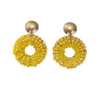 Pendientes Colgantes Amarillos para Mujer, con Cuentas De Mijo, Estilo Bohemio, para Vacaciones En La Playa, Hechos A Mano, para Fiestas y Playa.