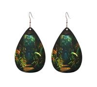 Pendientes Colgantes Árbol Del Espejismo Moda Pendientes De Lágrima Elegancia Aretes De Cuero Con Forma De Gota Para Vacaciones Viajes Vida Cotidiana