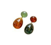Pendientes colgantes asimétricos con diseño geométrico de bloques de color, resina para mujer, regalo de moda vintage, cómodo de llevar, asimétricos, geométricos