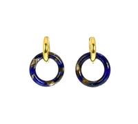 Pendientes colgantes Beatrice, doble anillo de acero inoxidable y resina, talla única, Acero inoxidable Resina, Sin piedra preciosa